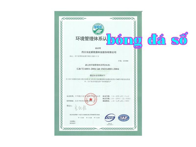 Chứng nhận hệ thống quản lý môi trường